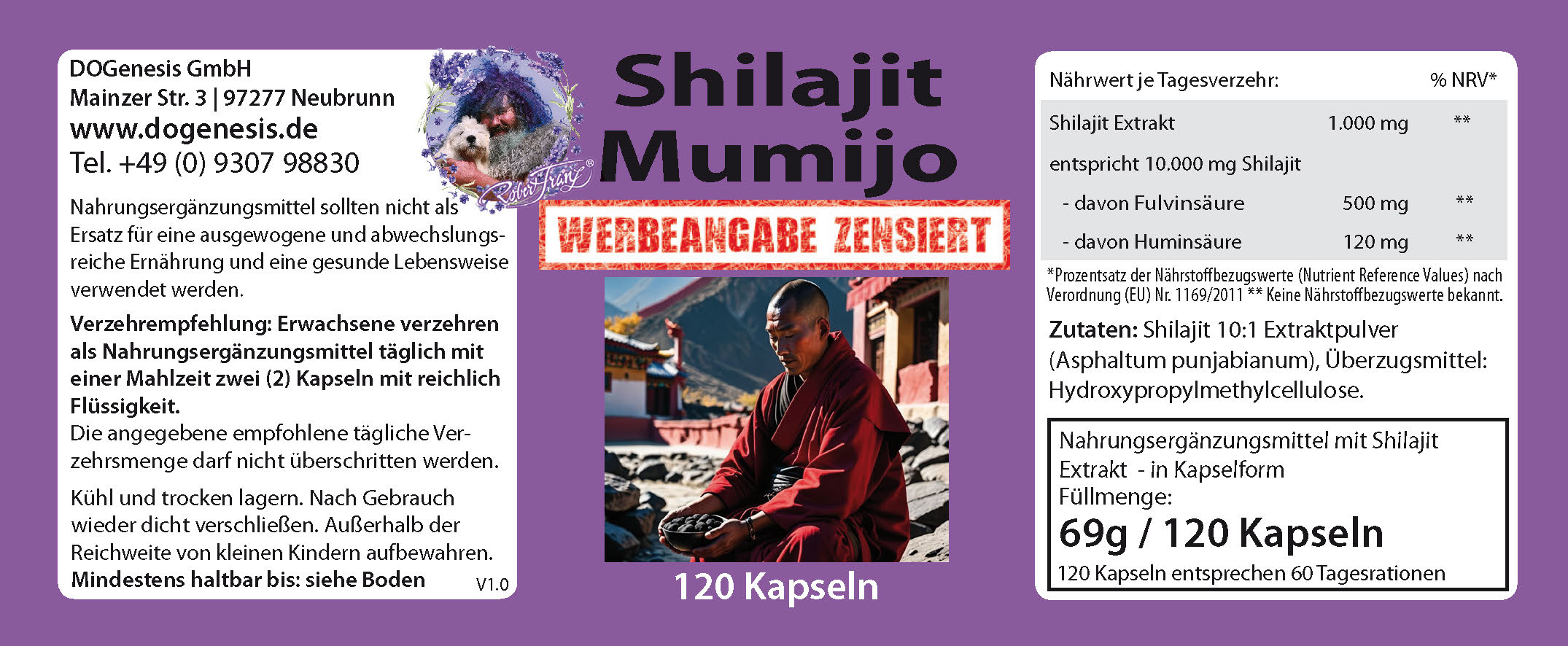 Shilajit Mumijo, 120 Kaps.