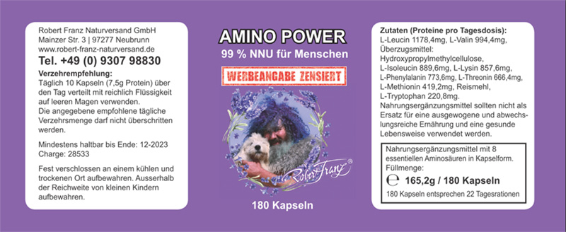 Amino Power - 99% NNU, 180 Kapseln