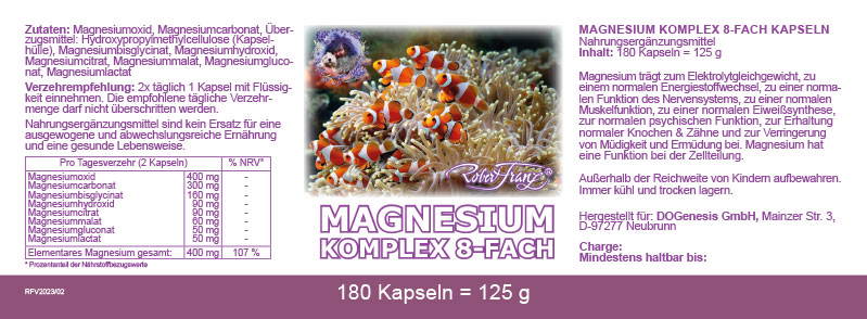 Magnesium Komplex 8-fach, 180 Kapseln