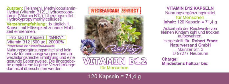 Vitamin B12, 120 Kaps.