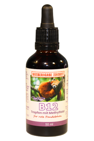 Vitamin B12 Tropfen mit Methylfolat für erschöpfte rote Pandabären – 50 ml
