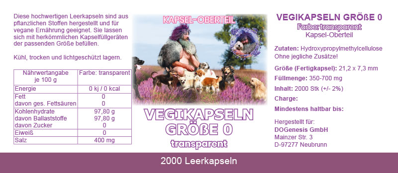 Vegane Kapseln, 2000 Stk.